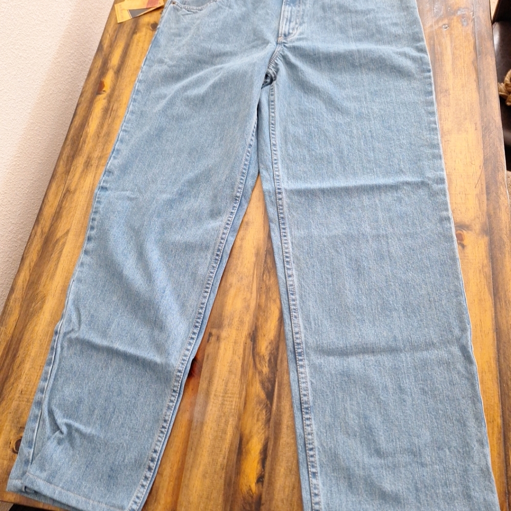 New Lands' End Men's Relaxed Fit 5 Pocket Denim Jeans Blue 35x42